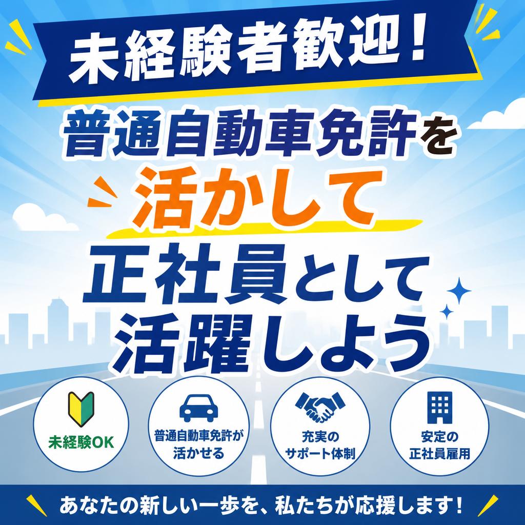 未経験者歓迎！普通自動車免許を活かして正社員として活躍しよう