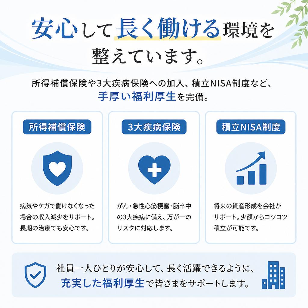 安心の福利厚生制度