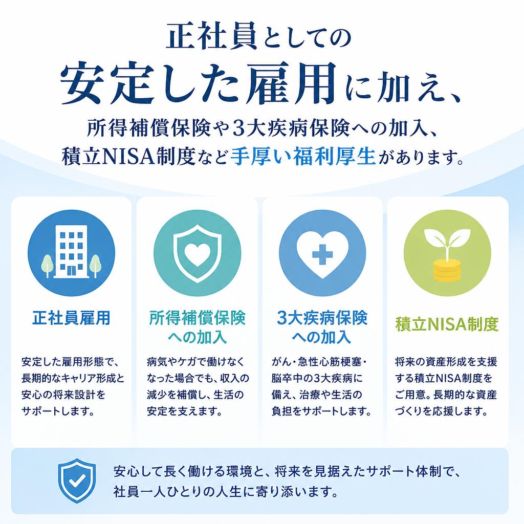 安定した雇用と福利厚生